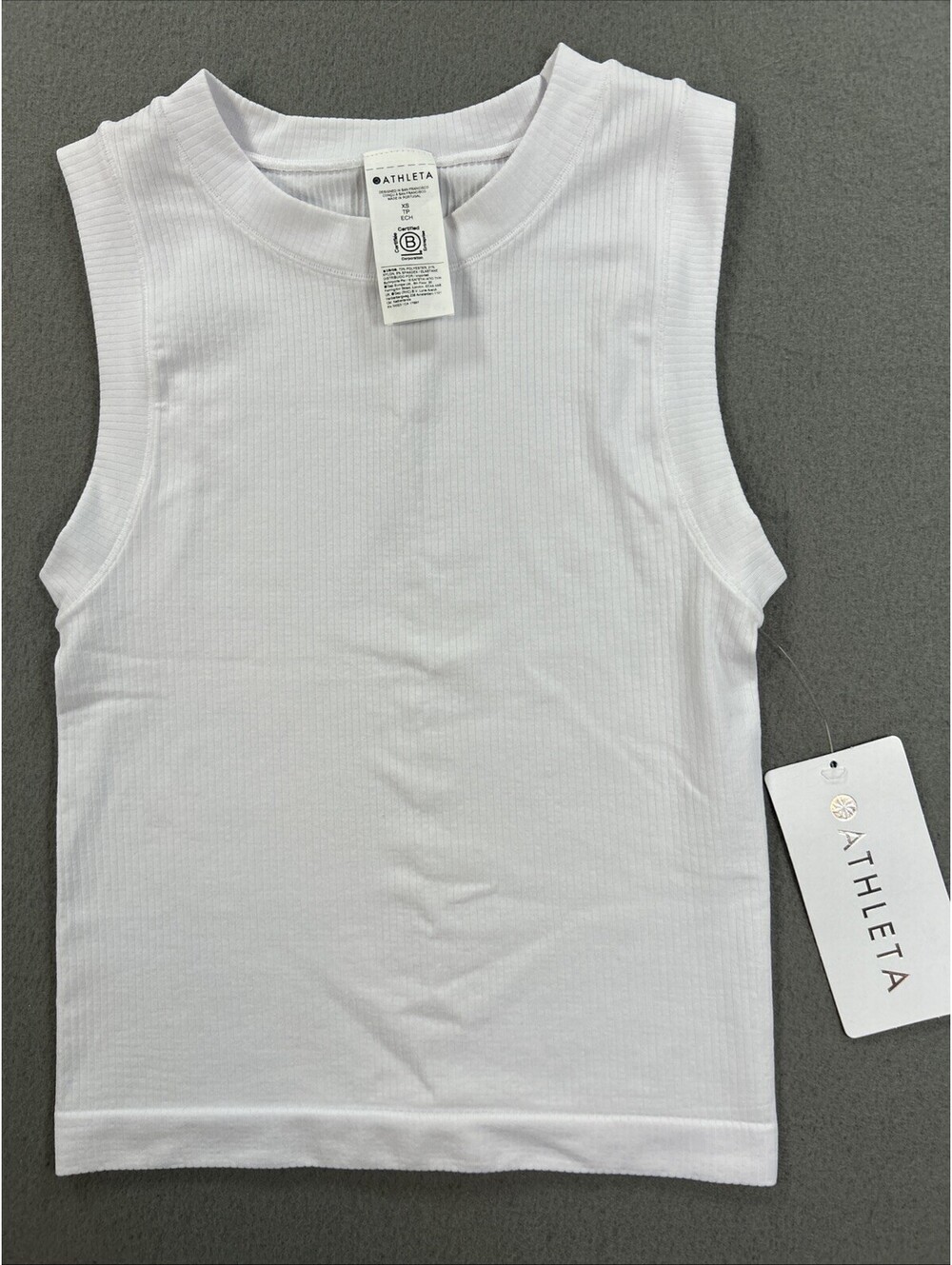 Athletic Renew Seamless Muscle Tank Size XS NWT White Sleeveless Ribbed Top